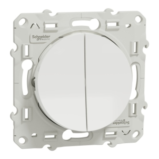 Odace, switch 2 x 1-pole 2-way, 10 AX, white lightable