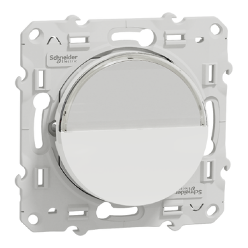 Odace - Botão de pressão com porta-etiqueta - 10A - Branco