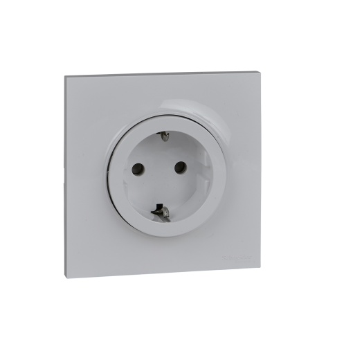 Odace Styl - Tomada 2PT monobloco com obturadores - 16A - Branco