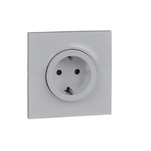 Odace Styl - Tomada 2PT monobloco com obturadores - 16A - Branco