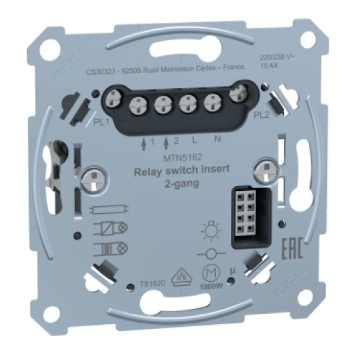 Relay switch insert, 2-gang