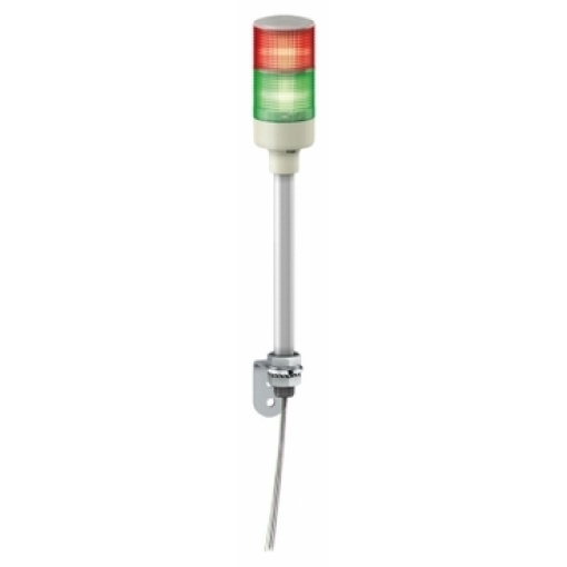 Baliza de sinalização monolítica, Harmony XVG, 60mm, verde vermelho, luz fixa, montagem em tubo de alumínio e suporte em L, IP23, 24V CACC