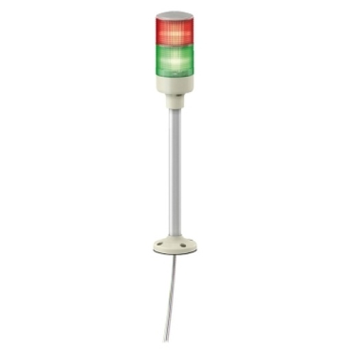 Baliza de sinalização monolítica, Harmony XVG, 60mm, verde vermelho, luz fixa, montagem e placa de fixação em tubo de alumínio, IP53, 24V CACC
