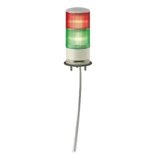 Baliza de sinalização monolítica, Harmony XVG, 60mm, verde vermelho, luz fixa, sinal sonoro, montagem na base, IP42, 24V CACC