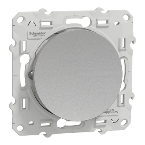 Odace, switch 1-pole 2-way, 10 A, aluminium lightable
