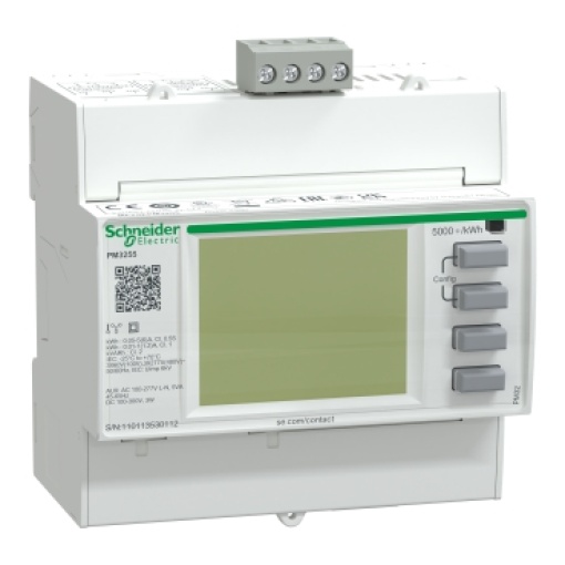 PM3255 contador de energia - 2 digital I - 2 digital O - RS485