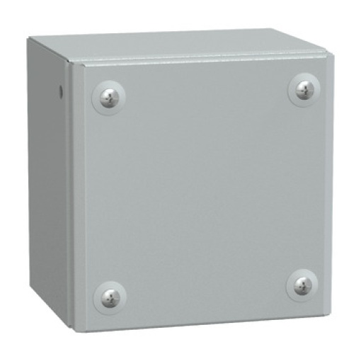 Metal industrial box plain door H150xW150xD120 IP66 IK10 RAL 7035