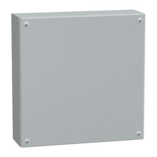 Porta simples de caixa industrial metálica H400xW400xD120 IP66 IK10 RAL 7035