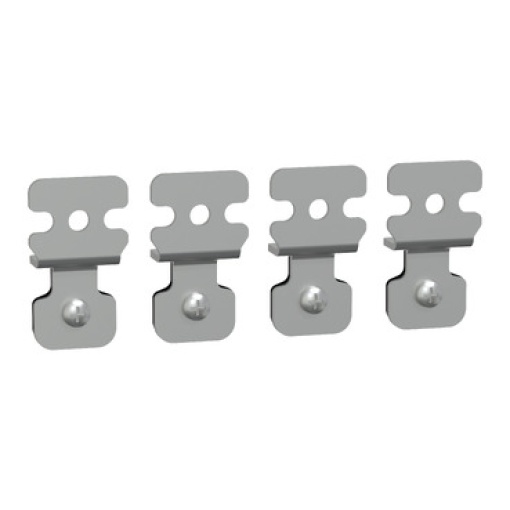Set of 4 wall fixing lugs, made of steel. For Spacial SBM boxes