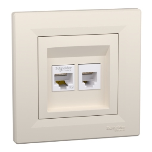Asfora - Tomada RJ45RJ12 - Creme
