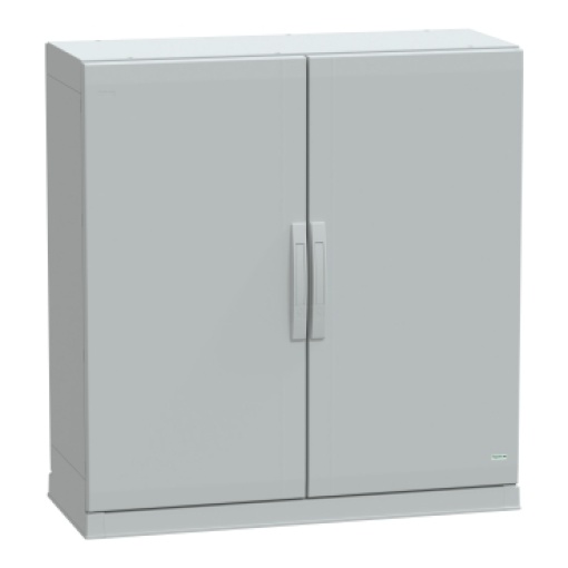 Floor standing encl.polyester vers.PLAZ wplinth open bottom 1000x1000x420 IP54