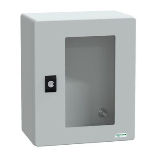 wall-mounting encl. polyester monobloc IP66 H308xW255xD160mm transparent door