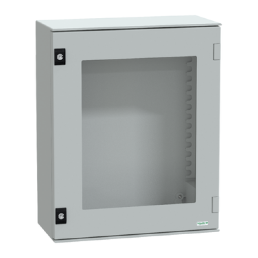 wall-mounting enclosure polyester monobloc IP66 H530xW430xD200mm glazed door