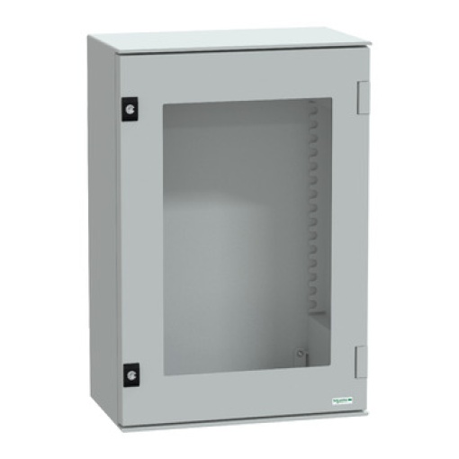 wall-mounting enclosure polyester monobloc IP66 H647xW436xD250mm glazed door