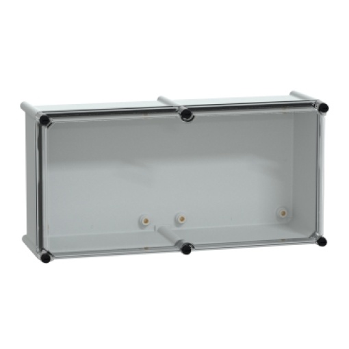PLS box, polyester rear, transparent PC cover IP66 27x54x18cm