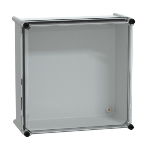 PLS box, polyester rear, transparent PC cover IP66 36x36x18cm
