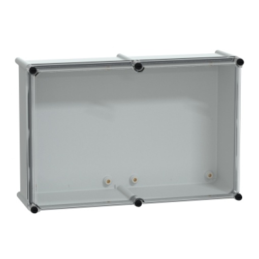 PLS box, polyester rear, transparent PC cover IP66 36x54x18cm