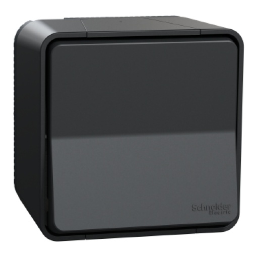 Botão de pressão monobloco, Mureva Styl, IP55, 10A, saliente, Cinzento