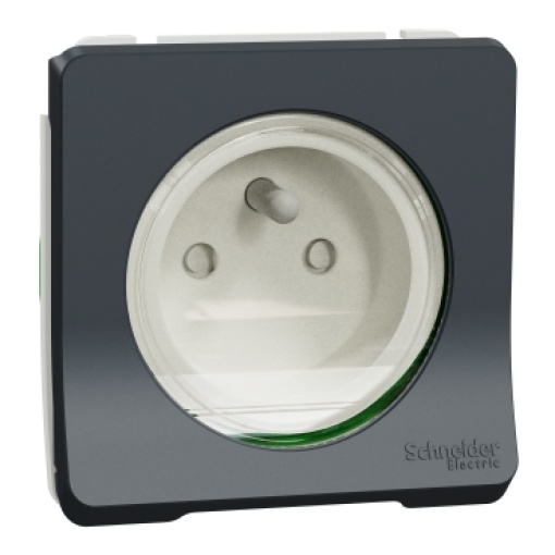 Mureva Styl - socket-outlet - 16A - 2P  E - shutters - grey