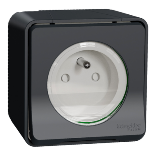 Mureva Styl - socket-outlet - 16A - 2P  E - shutters - grey