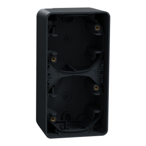 Caixa de superfície vertical 2 elem., Mureva Styl, IP55, Cinzento