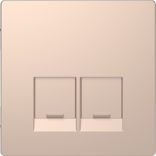 D-Life - Centro de tomada RJ45 dupla - Metal champanhe