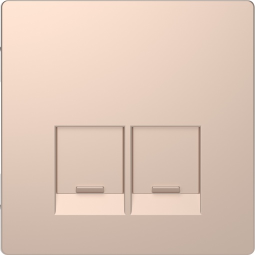 D-Life - Centro de tomada RJ45 dupla - Metal champanhe