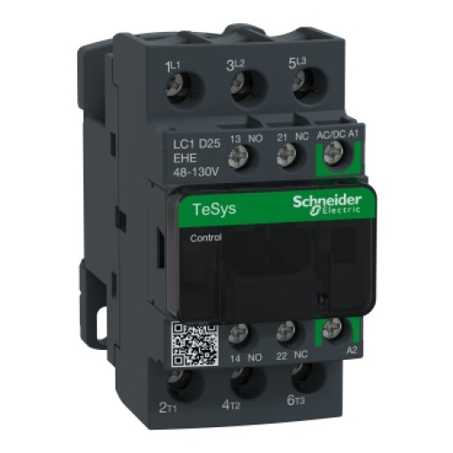 TeSys D contactor 3P 25A AC-3 up to 440V coil 48-130V ACDC