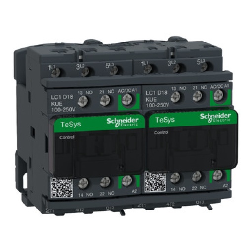 TeSys D reversing contactor - 3P -  440 V - 18 A AC-3 - 100...250 V ACDC coil