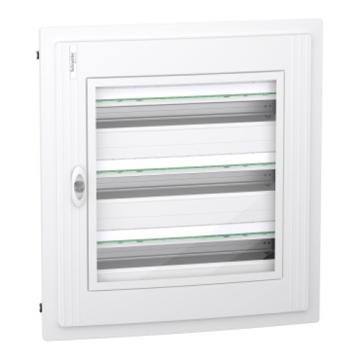 PrismaSet XS, Quadro 3 filas 24 módulos, porta transparente, encastrar