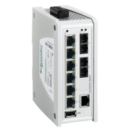 ConneXium Premium Unmanaged Switch - 7 portas para cobre  2 portas para fibra óptica multimodo