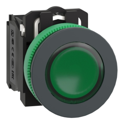 botão flush   luminosous verde 120v ac led 1no 1nc