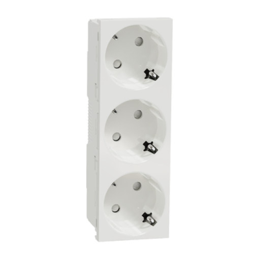 Nova Unica  - Tomada 2PT tripla Branca sparafuso