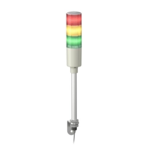 Baliza de sinalização monolítica, Harmony fácil XVG, 60mm, verde laranja vermelho, luz fixa, sinal sonoro, montagem em tubo de alumínio e suporte em L