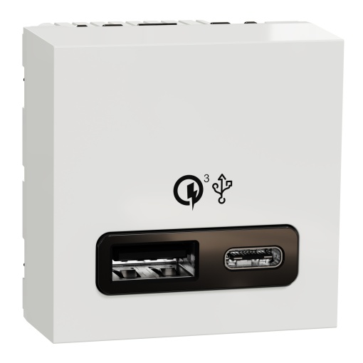 Nova Unica - Tomada 2XUSB AC carregador 18W - Branco