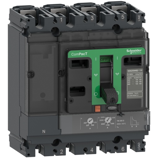 ComPacT DISJUNTOR NSX160B 25kA CA 4P3D 160A TMD