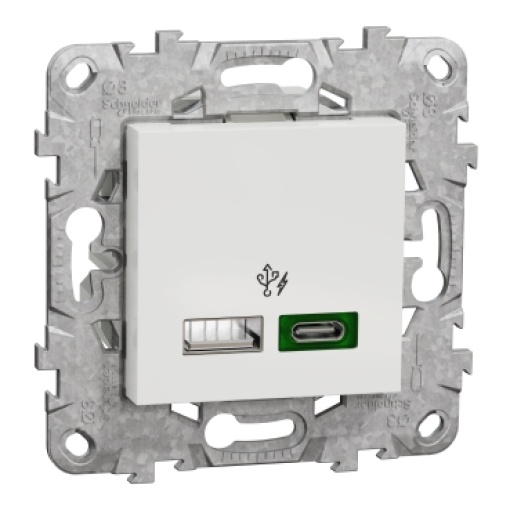Nova Unica - Tomada 2XUSB AC carregador 45W - Branco