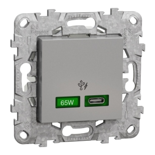 Nova Unica - Tomada USB C carregador 65W - Alumínio