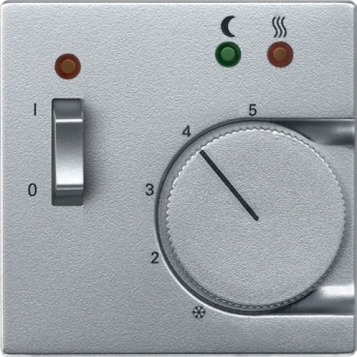 M-Elegance - Centro para termóstato de piso radiante com interruptor - Alumínio
