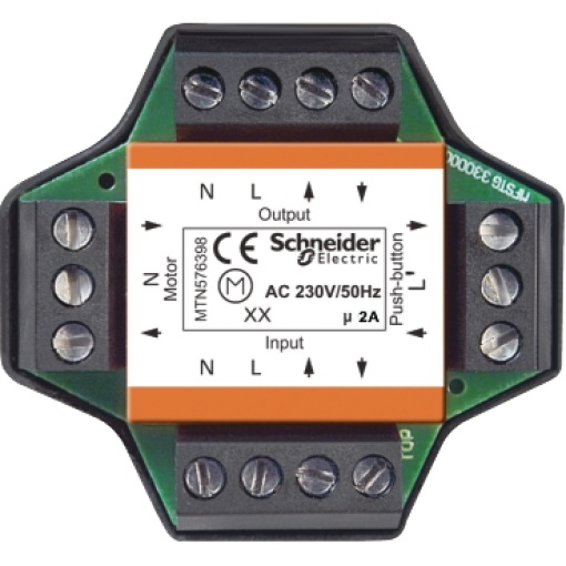 Multiple control relay for roller shutters, flush-mounted