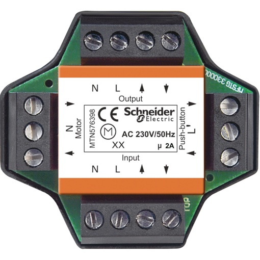 Multiple control relay for roller shutters, flush-mounted