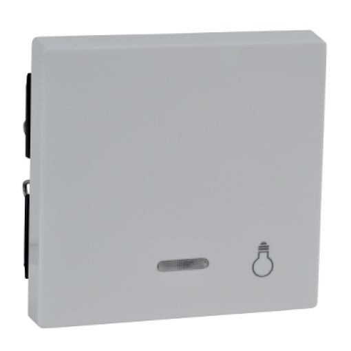 M-Elegance - Tecla simples "luz" com visor - Branco brilhante