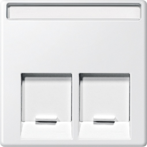 M-Elegance - Centro de tomada RJ45 dupla - Branco brilhante