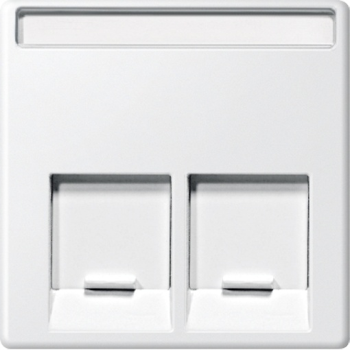 M-Elegance - Centro de tomada RJ45 dupla - Branco brilhante