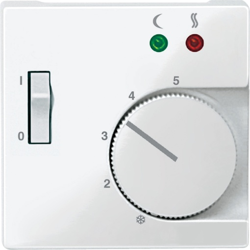 M-Elegance - Centro para termóstato de piso radiante com interruptor - Branco brilhante