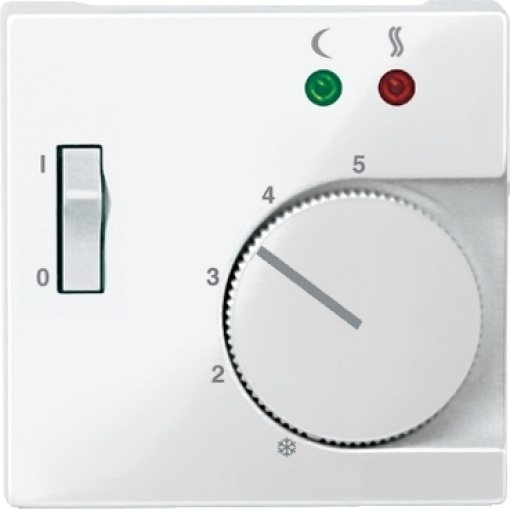 M-Elegance - Centro para termóstato de piso radiante com interruptor - Branco brilhante