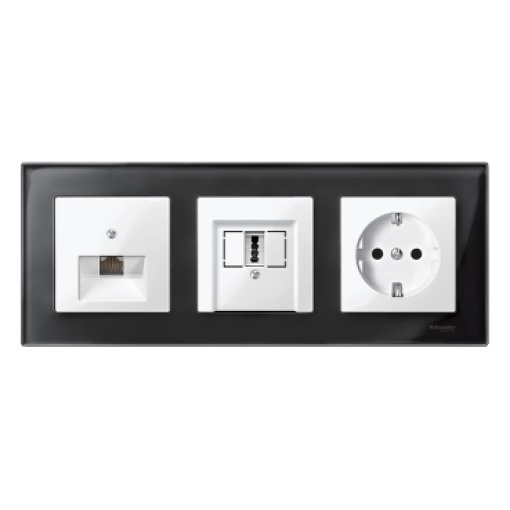 M-Elegance - Quadro 3 elementos - Vidro negro