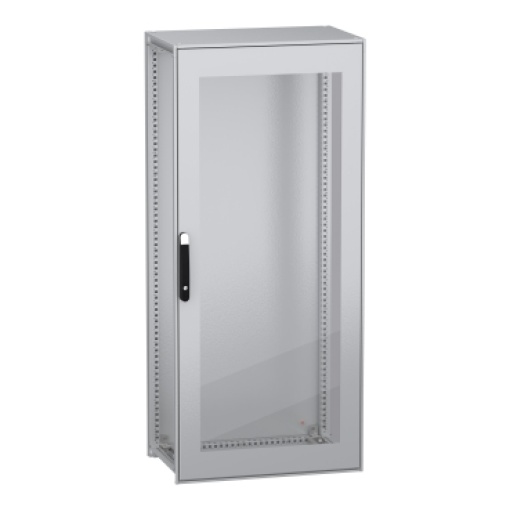 Armário elétrico modular de montagem no chão, PanelSeT SFN, aço descarbonizado, porta transparente, 1800x800x500mm, IP55