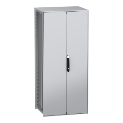 Armário elétrico modular de montagem no chão, PanelSeT SFN, aço descarbonizado, platina, 1800x800x600mm, 2 portas, IP55