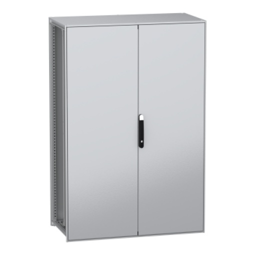 Armário elétrico modular de montagem no chão, PanelSeT SFN, aço descarbonizado, platina, 1800x1200x600mm, 2 portas, IP55